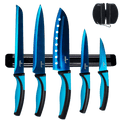 Kitchen Knife Set with Magnetic Rack & Sharpener